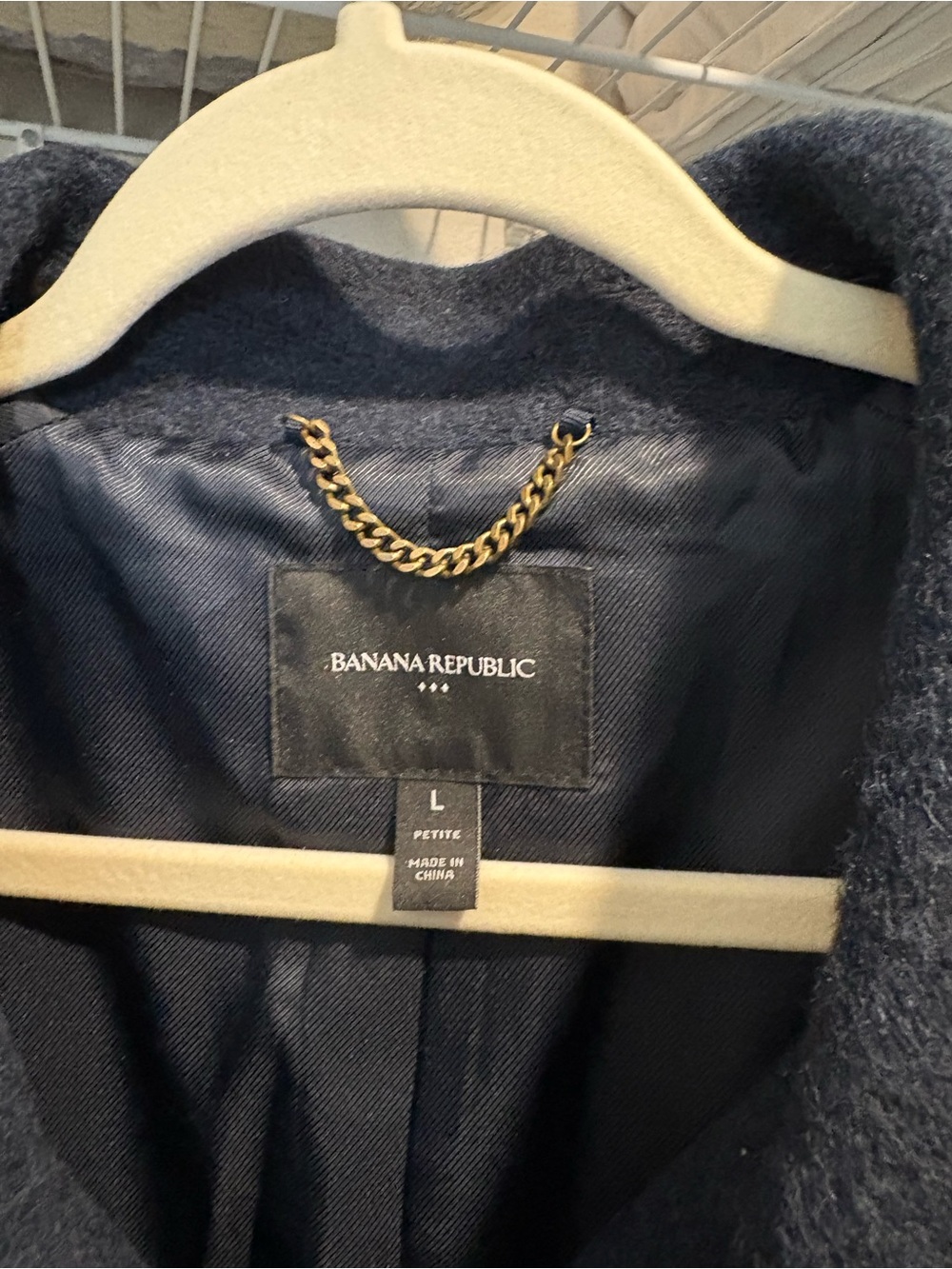 Banana Republic Navy Wool-Blend Button Front Pea Coat - Picture 2 of 5